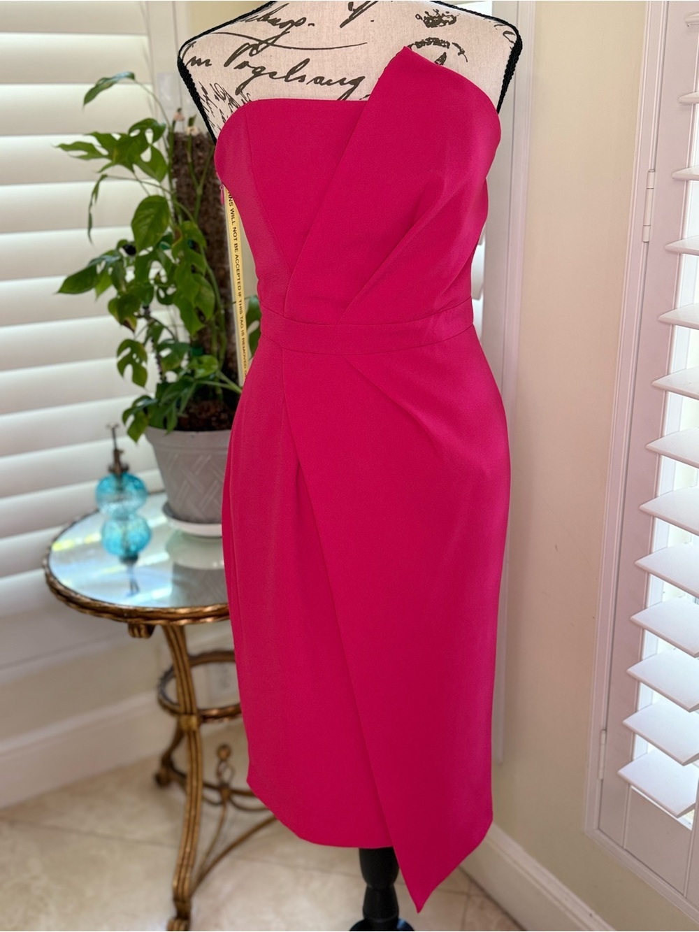 Alieva Eliana Fuchsia Crepe Corset Midi Dress Size M